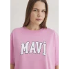 Mavi 1600843-71032 Mavi Logo Baskılı Pembe Tişört