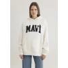 Mavi 1S10175-80194 Mavi Logo Patchli Beyaz Sweatshirt