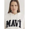 Mavi 1S10175-80194 Mavi Logo Patchli Beyaz Sweatshirt