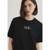 Mavi 1611594-900 Mavi Logo Baskılı Siyah Tişört