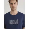 Mavi 066842-70758 Mavi Logo Baskılı Lacivert Tişört