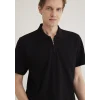 Mavi 0612525-900 Yarı Fermuarlı Siyah Polo Tişört