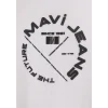 Mavi 0611719-620 Mavi Jeans Sırt Baskılı Beyaz Tişört
