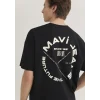 Mavi 0611719-900 Mavi Jeans Sırt Baskılı Siyah Tişört