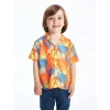 LCW Kids Turuncu Kısa Kollu Baskılı Erkek Bebek Gömlek