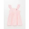 LCW Kids Pembe Kare Yaka Kolsuz Baskılı Kız Bebek Elbise