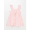 LCW Kids Pembe Kare Yaka Kolsuz Baskılı Kız Bebek Elbise