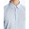 SOUTHBLUE Mavi Slim Fit Uzun Kollu Çizgili Poplin Erkek Gömlek