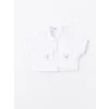 LCW Kids Beyaz Basic Kısa Kollu Kız Çocuk Crop Gömlek