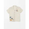 LCW Kids Bej Resort Yaka Kısa Kollu Erkek Bebek Gömlek ve Şort 2li Takım