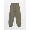LCW Kids Haki Beli Lastikli Kız Çocuk Jogger Pantolon