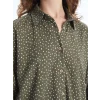 LCW Vision Yeşil Desenli Uzun Kollu Oversize Kadın Gömlek