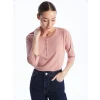 LCWAIKIKI Basic Pembe Kadın Bisiklet Yaka Düz Bluz