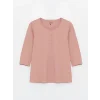 LCWAIKIKI Basic Pembe Kadın Bisiklet Yaka Düz Bluz