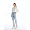 LCWAIKIKI Classic Indigo Beli Lastikli Slim Fit Kadın Jean Pantolon