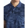 SOUTHBLUE Indigo Polo Yaka Kısa Kollu Desenli Erkek Tişört