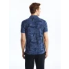 SOUTHBLUE Indigo Polo Yaka Kısa Kollu Desenli Erkek Tişört