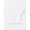 LCW Kids Ekru Bisiklet Yaka Baskılı Kız Bebek Bluz ve Şort Etek 2li Takım