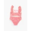 LCW Kids Mercan Hızlı Kuruyan Çizgili Kız Çocuk Bikini