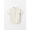 LCW Kids Bej Hakim Yaka Kısa Kollu Erkek Bebek Gömlek