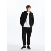 LCW Casual Siyah Kapüşonlu Uzun Kollu Erkek Fermuarlı Sweatshirt