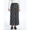 LCW Grace Siyah Beli Lastikli Desenli Kadın Etek