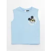 LCW Kids Mavi Bisiklet Yaka Kolsuz Mickey Mouse Baskılı Erkek Bebek Atlet ve Deniz Şortu 2li Takım