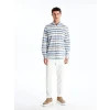LCWAIKIKI Classic Indigo Regular Fit Uzun Kollu Çizgili Poplin Erkek Gömlek