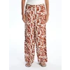 LCW Modest Kahverengi Beli Lastikli Desenli Kadın Palazzo Pantolon