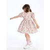 LCW Kids Pembe Kare Yaka Çiçek Desenli Kız Bebek Elbise