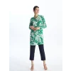 LCWAIKIKI Classic Yeşil Desenli Kadın Gömlek Tunik
