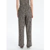 LCW Vision Siyah Beli Lastikli Rahat Kalıp Desenli Kadın Pantolon