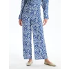 LCWAIKIKI Classic Mavi Beli Lastikli Desenli Geniş Paça Kadın Pantolon