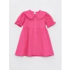 LCW Kids Pembe Bebe Yaka Kısa Kollu Kız Bebek Elbise