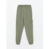 LCW Kids Haki Beli Lastikli Kız Çocuk Kargo Jogger Pantolon