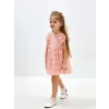 LCW Kids Pembe Bisiklet Yaka Dantelli Kız Bebek Elbise