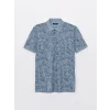 LCWAIKIKI Classic Indigo Polo Yaka Kısa Kollu Desenli Erkek Tişört