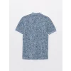 LCWAIKIKI Classic Indigo Polo Yaka Kısa Kollu Desenli Erkek Tişört