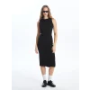 LCW Vision Siyah Bisiklet Yaka Kadın Bodycon Elbise
