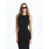 LCW Vision Siyah Bisiklet Yaka Kadın Bodycon Elbise