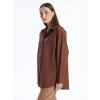 LCWAIKIKI Classic Kahverengi Düz Oversize Kadın Gömlek Tunik