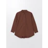 LCWAIKIKI Classic Kahverengi Düz Oversize Kadın Gömlek Tunik