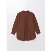 LCWAIKIKI Classic Kahverengi Düz Oversize Kadın Gömlek Tunik