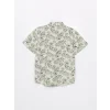 LCW Kids Yeşil Desenli Keten Karışımlı Erkek Çocuk Gömlek