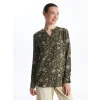 LCW Grace Haki Kaçık Yaka Çiçekli Uzun Kollu Kadın Bluz