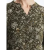 LCW Grace Haki Kaçık Yaka Çiçekli Uzun Kollu Kadın Bluz