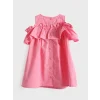 LCW Kids Fuşya Bisiklet Yaka Kız Bebek Elbise