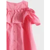 LCW Kids Fuşya Bisiklet Yaka Kız Bebek Elbise