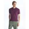 LCWAIKIKI Classic Mor Polo Yaka Kısa Kollu Pike Erkek Tişört