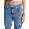 LCW Jeans Indigo Straight Fit Kadın Kargo Jean Pantolon